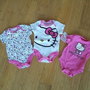 Set of 3 Hello Kitty Onesies